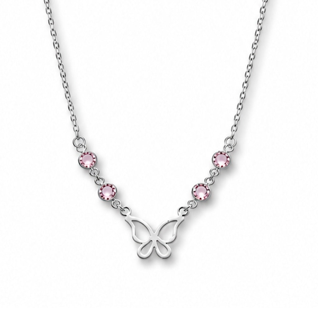 Colar Borboleta Rosé em Prata 925