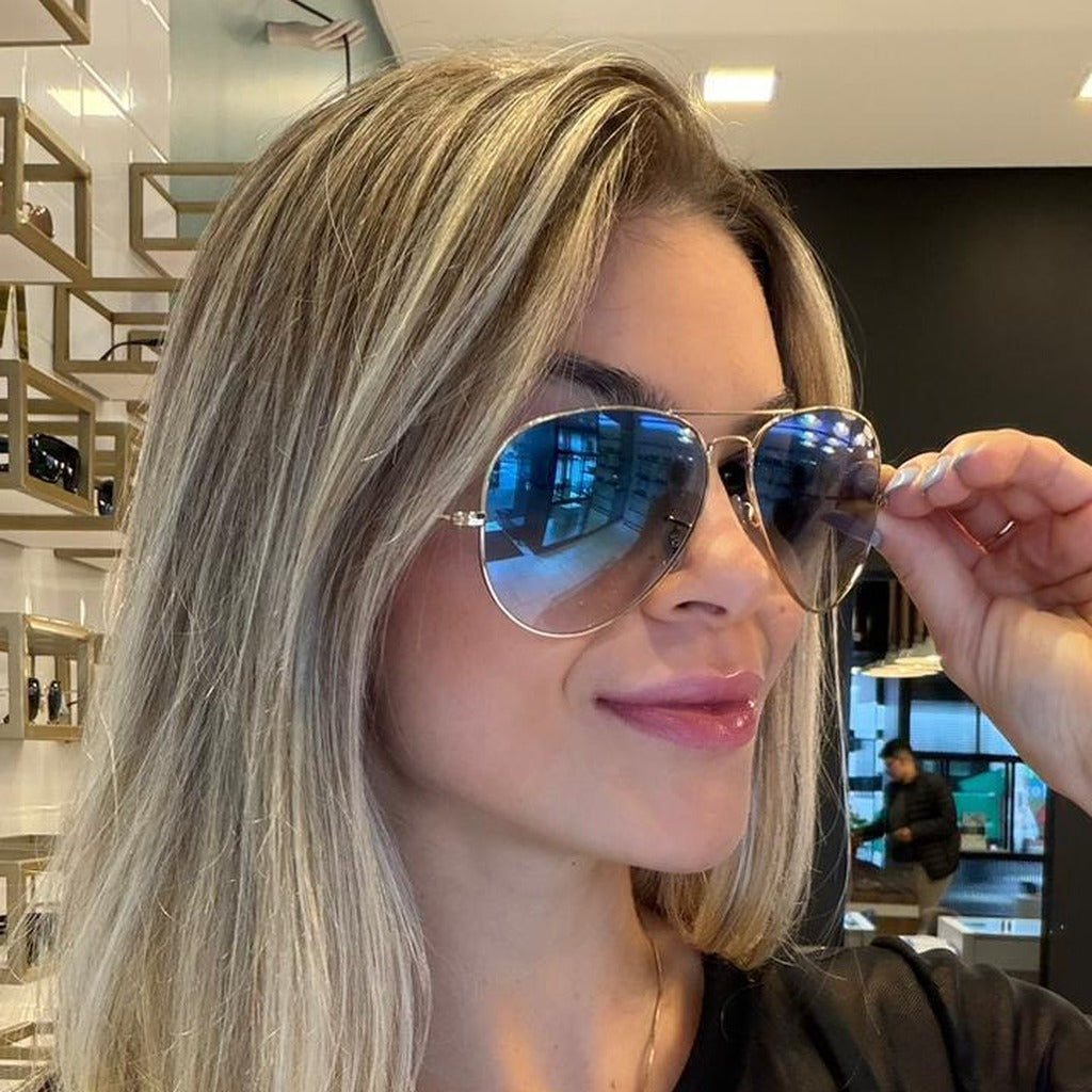 Óculos de Sol Ray-Ban Aviador Prata