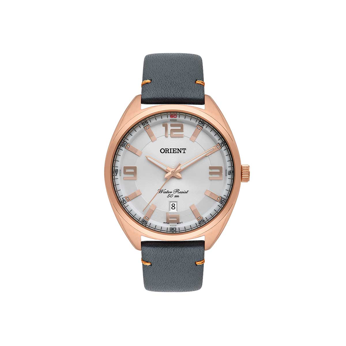Relógio Orient Feminino Rosé Pulseira Couro Cinza