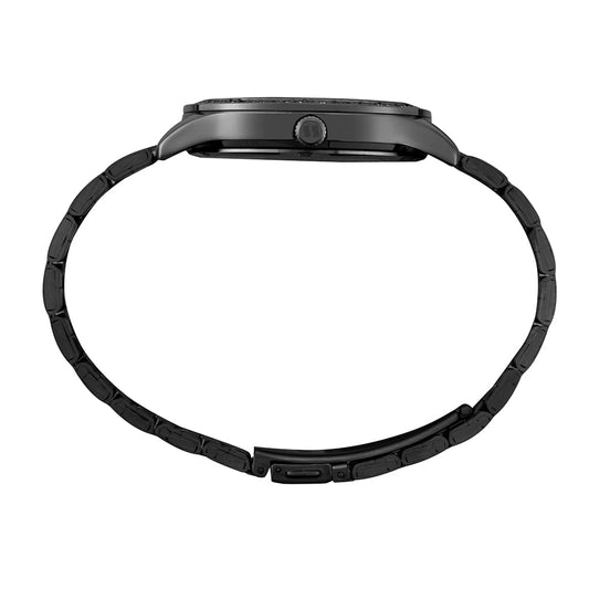 Relógio Seculus Feminino Preto Glitter Cravejado Aço