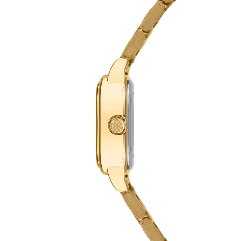 Relógio Euro Feminino Mini Quadrado Dourado Aço