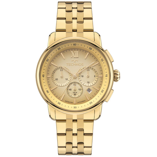 Relógio Technos Feminino Cronógrafo Aço Dourado