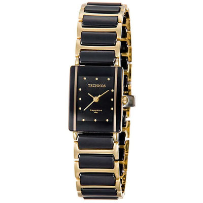 Relógio Technos Feminino Ceramic Preto Dourado