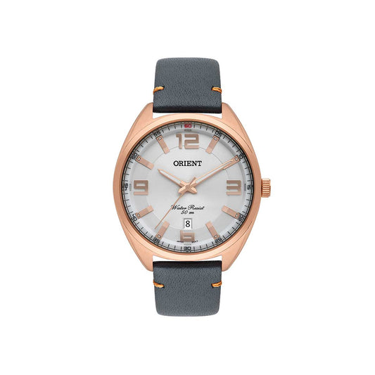 Relógio Orient Feminino Rosé Pulseira Couro Cinza